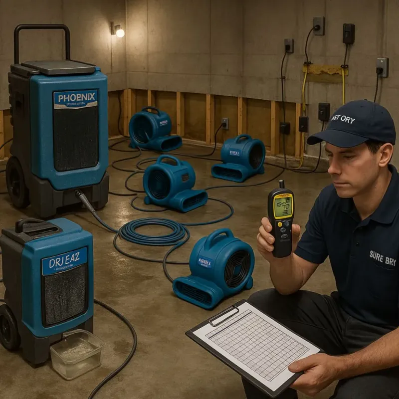 Structural Drying and Dehumidification process in Walker, MN